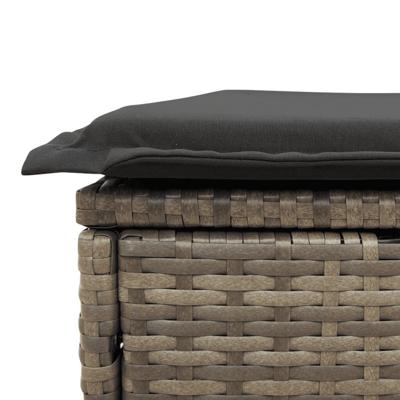 4-delige Loungeset met kussens poly rattan grijs
