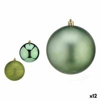 Set kerstballen Groen Plastic 10 x 11 x 10 cm (12 Stuks) - thumbnail