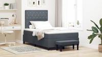 Boxspring Bed met Matras & Bank Donkergrijs 120x200 cm Fluweel - thumbnail