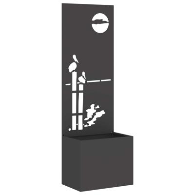 VidaXL Tuin privacy screen zwart 50 x 32 x 150 cm koudgewalst staal