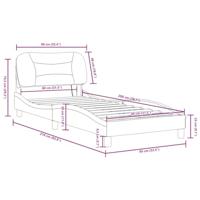 Bedframe met LED-verlichting kunstleer bruin 80x200 cm - thumbnail