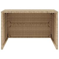 VidaXL Garage voor robotmaaier 86x90x52/57 cm poly rattan beige - thumbnail