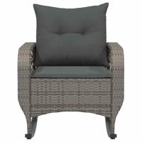 Tuinschommelstoel met kussens poly rattan grijs - thumbnail