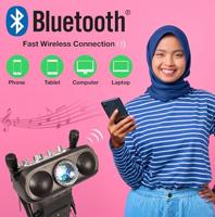 Easy Karaoke EKS468BT Smart Bluetooth Karaoke System met vier microfoons - thumbnail
