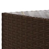6-delige Loungeset met kussens poly rattan bruin - thumbnail