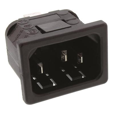 Bulgin PX0575/15/63 Apparaatstekker (koud) PX Stekker, inbouw verticaal Totaal aantal polen: 2 + PE 10 A Zwart 1 stuk(s)