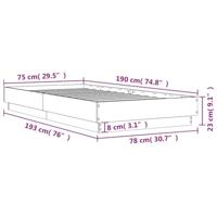 Bedframe met LED-verlichting betongrijs 75x190 cm - thumbnail