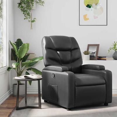 Fauteuil verstelbaar kunstleer zwart