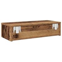 Wandschap met lades 60x26,5x15 cm bewerkt hout oud houtkleurig - thumbnail