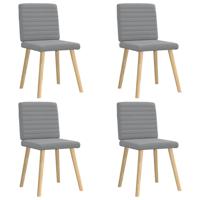 Eetkamerstoelen 4 st stof lichtgrijs - thumbnail