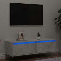 Tv-meubel met LED-verlichting 100X35,5x25 cm betongrijs - thumbnail