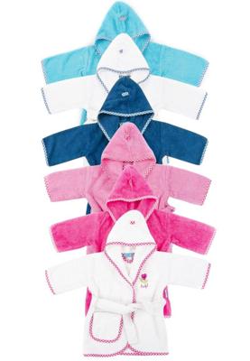 Babybadjas Lief! - 100% badstof katoen - div kleuren-Lief wit/blauw-0-12 mnd (80)