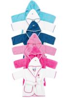 Babybadjas Lief! - 100% badstof katoen - div kleuren-Lief wit/blauw-0-12 mnd (80) - thumbnail