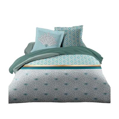 Dekbedovertrek set HOME LINGE PASSION Wit Groen Smaragdgroen Tweepersoonsbed 240 x 260 cm