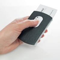 Sigel SI-VZ121 Visitekaartetui Zwart Lederlook "Snap" Voor Kaarten Tot 91x57mm - thumbnail