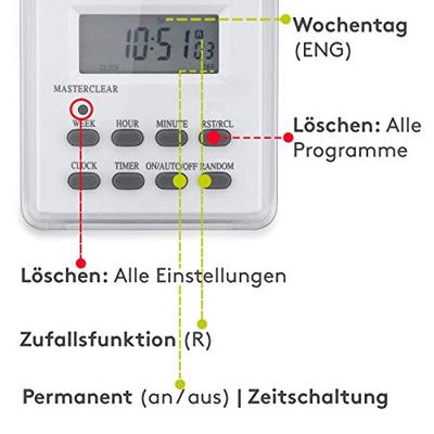 Tijdklok schakelklok stopcontact uitvoering Weekklok digitaal spatwaterdicht IP44
