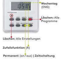 Tijdklok schakelklok stopcontact uitvoering Weekklok digitaal spatwaterdicht IP44 - thumbnail