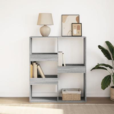 Boekenkast 100x33x135 cm bewerkt hout grijs sonoma eikenkleurig