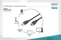 DIGITUS USB 3.2 Gen1 verlengkabel - 3.0 m - USB A (m) naar USB A (f) - 5 Gbit/s - verbindingskabel - zwart - thumbnail