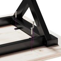 Salontafel X-frame 110x40x45,5 cm grenenhout en staal - thumbnail