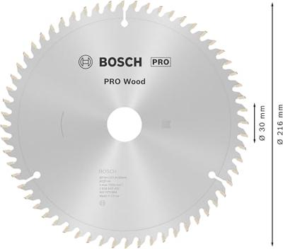 Bosch Accessories Optiline 2608640433 Hardmetaal-cirkelzaagblad 216 x 30 x 2 mm Aantal tanden: 60 1 stuk(s)