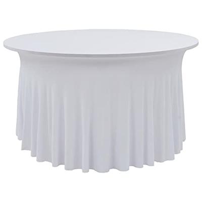 VidaXL 2 st tafelhoezen stretch met rok 180x74 cm wit VidaXL 2 st tafelhoezen stretch met rok 180x74 cm wit