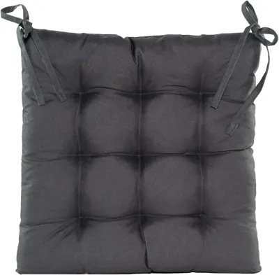 Anna's Collection zitkussen gewatteerd 38x38cm antraciet