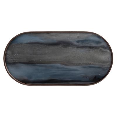 Ethnicraft Ovaal Dienblad 'Linear Flow' 71 x 36cm, kleur Graphite Ethnicraft Ovaal Dienblad 'Linear Flow' 71 x 36cm, kleur Graphite