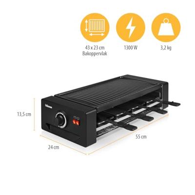 Tristar RA2736 Raclette en Pizza 8 Zwart - thumbnail