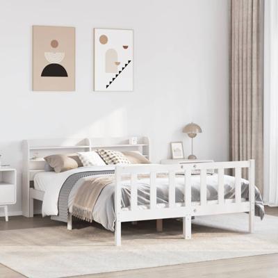 Bedframe zonder matras massief grenenhout wit 140x200 cm Bedframe zonder matras massief grenenhout wit 140x200 cm