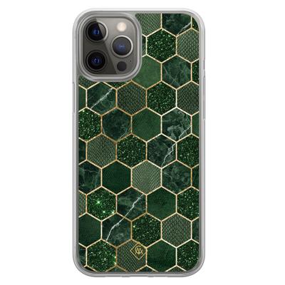 iPhone 12 (Pro) hybride hoesje - Kubus groen