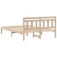 Bedframe met hoofdeinde Bruin 140 x 190 cm Massief grenenhout - thumbnail