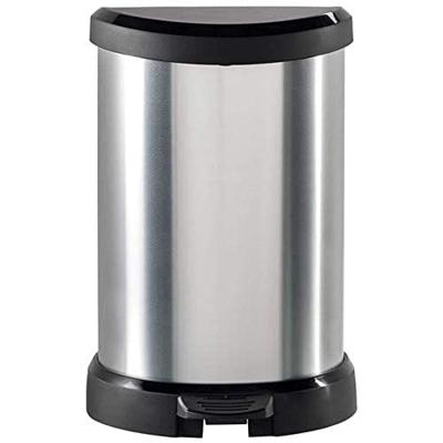 Curver DECO Bin 240568 Afvalbak 15 l (b x h x d) 303 x 448 x 268 mm Zilver, Zwart 1 stuk(s) Curver DECO Bin 240568 Afvalbak 15 l (b x h x d) 303 x 448 x 268 mm Zilver, Zwart 1 stuk(s)