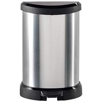 Curver DECO Bin 240568 Afvalbak 15 l (b x h x d) 303 x 448 x 268 mm Zilver, Zwart 1 stuk(s) - thumbnail