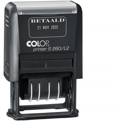 Colop tekststempel Printer S260/L2, met datum en BETAALD