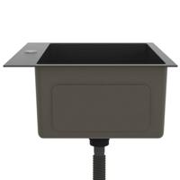 Gootsteen handgemaakt roestvrij staal zwart - thumbnail