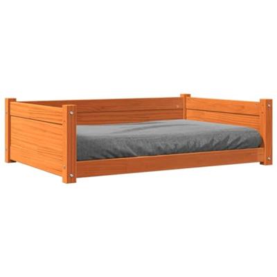 VidaXL Hondenmand 95,5x65,5x28 cm massief grenenhout wasbruin - thumbnail