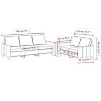 2-delige Loungeset met kussens stof bruin - thumbnail