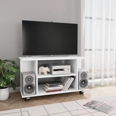 VidaXL Tv-meubel met wieltjes 80x40x45 cm bewerkt hout wit