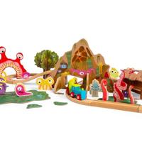 Bigjigs houten monster treinset, 50dlg. - thumbnail