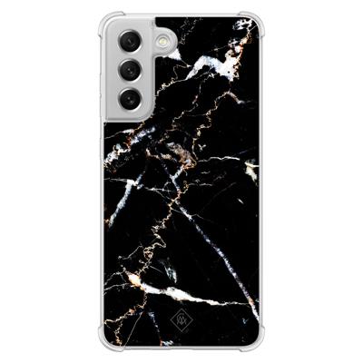 Samsung Galaxy S21 FE shockproof hoesje - Marmer zwart Samsung Galaxy S21 FE shockproof hoesje - Marmer zwart