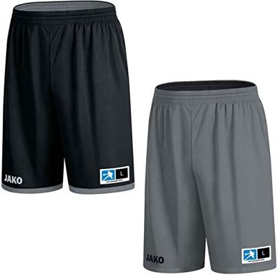 JAKO 4451 Reversible Short Change 2.0 - Zwart/Steengrijs - XS