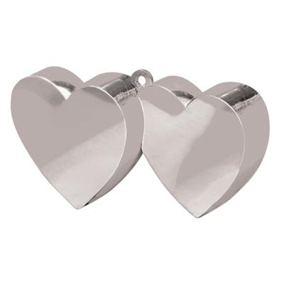 Ballongewicht dubbel hart zilver 150gr