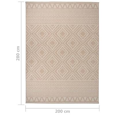 VidaXL Buitenkleed met patroon platgeweven 200x280 cm bruin