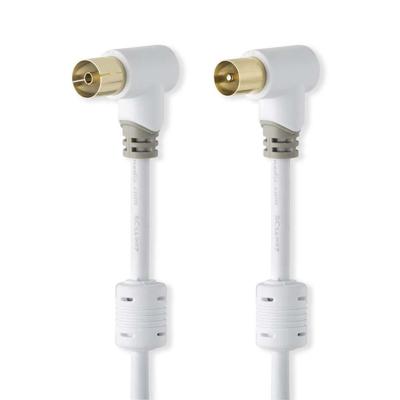 Nedis CSBW40010WT50 Coaxkabel 100 Db Iec (coax) Male Haaks - Iec (coax) Male Haaks 5,0 M Wit