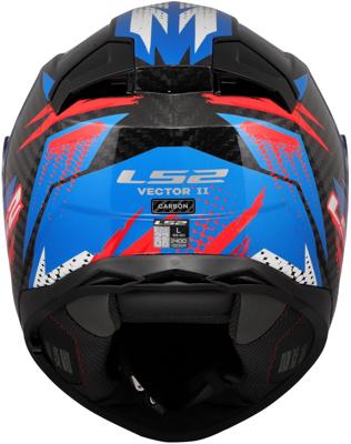 LS2 integraalhelm "ff811 vector ii carbon tantic". helmet ff811 vector ii tantic 3xl blue/red