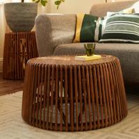 Tom Tailor Salontafel 'Romelia' Teakhout en rotan, 69cm - thumbnail