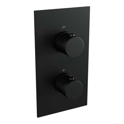 Brauer Black Carving Thermostatische Regendoucheset Inbouw - Hoofddouche 20 cm - 3 Weg - Handdouche 3 Standen - Doucheslang - Wandaansluitbocht - Mat Zwart