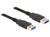 Delock 85062 USB-kabel USB 3.2 Gen1 USB-A stekker, USB-A stekker 2.00 m Zwart Vergulde steekcontacten - thumbnail