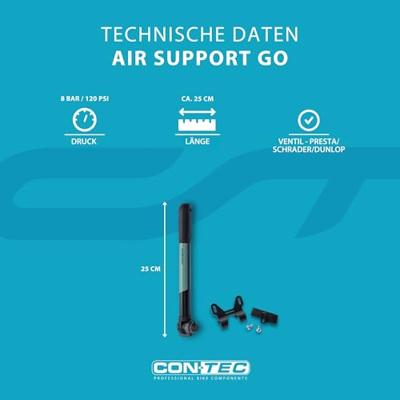 CONTEC minipomp "air support go" ct mini pumps air support go black/green